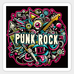 Rhythmic Uprising: Punk Rock Vector Illustration Magnet